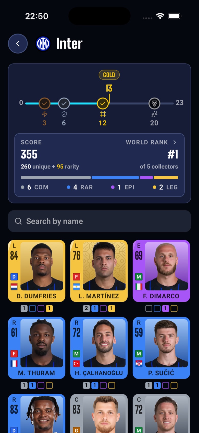 Ein Pick7-Spielerprofil mit Team, Karrierewerten und Platz in der Weltrangliste